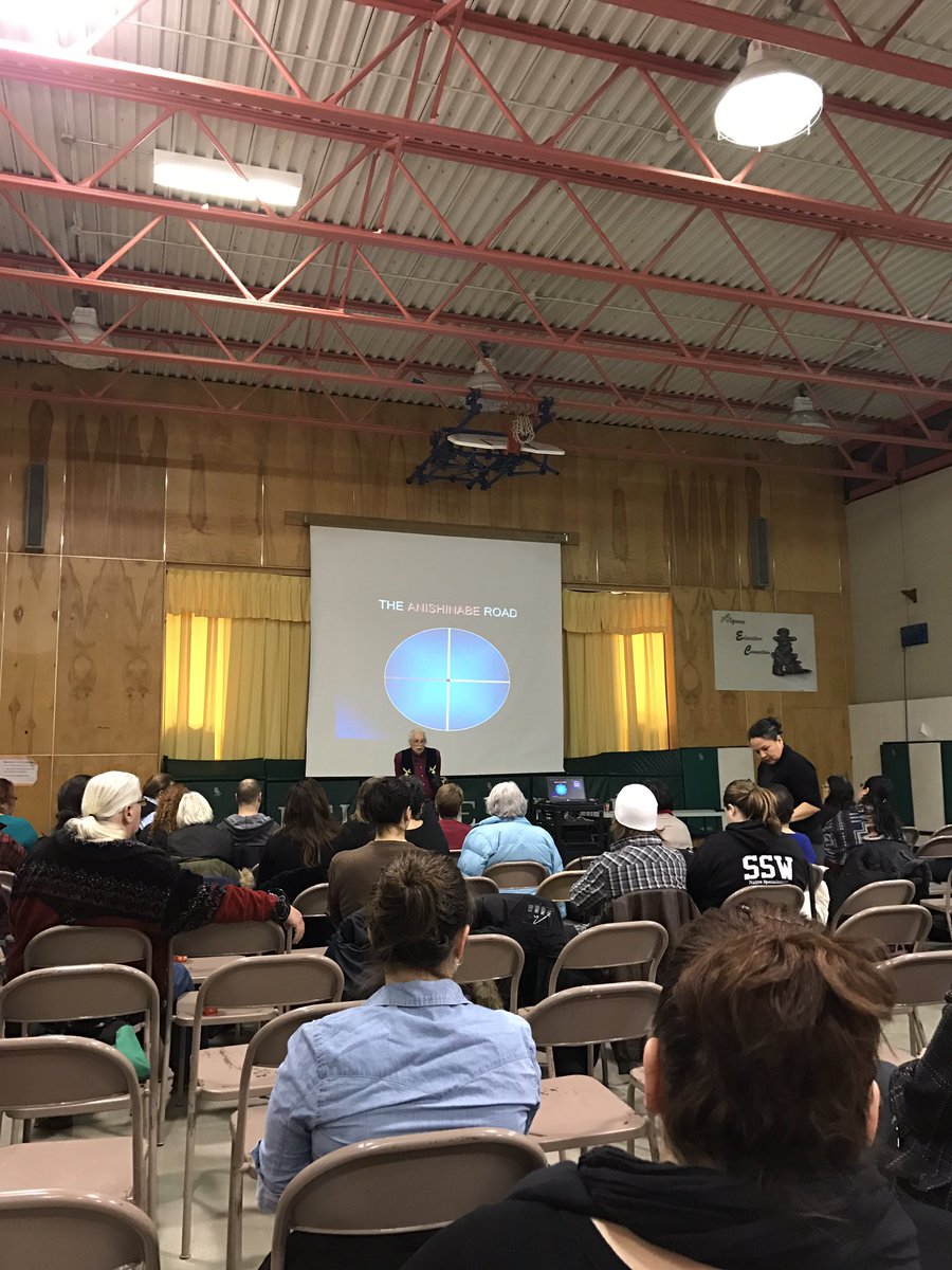 #JimDumont at Kina Awiiya Secondary in #Bawaating #SaultSteMarie #Midewiwin #creationStory #UrbanAb #knowledge #Awesome