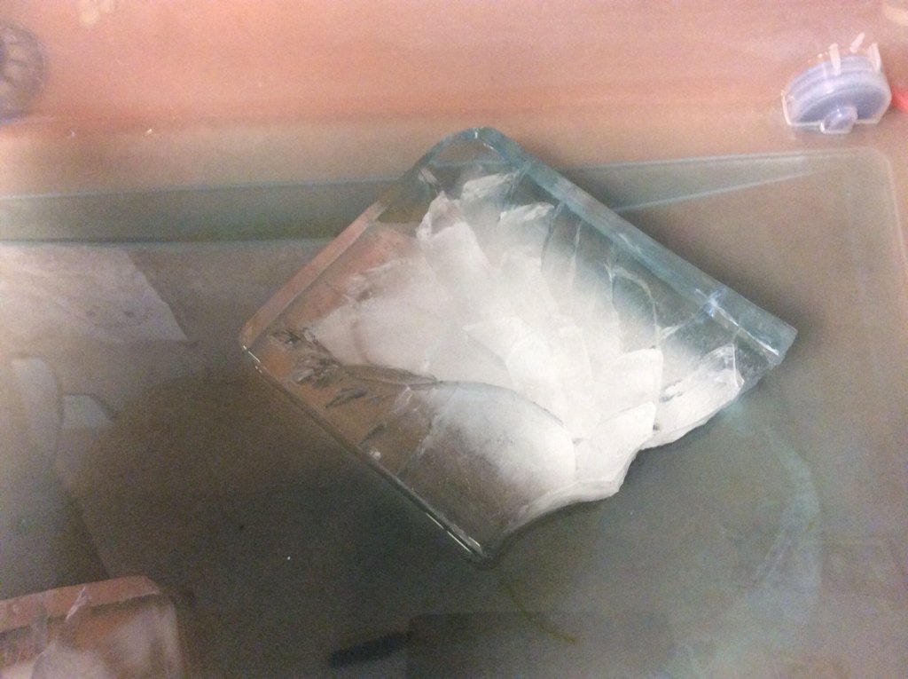 Investigating ice  H: Look at all the cracks!