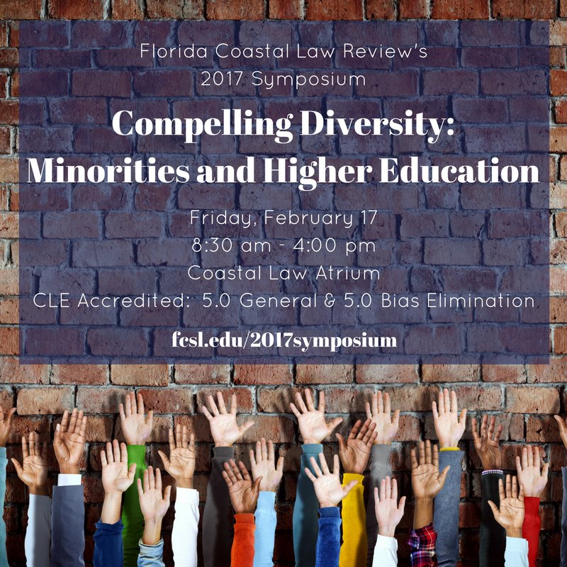 FloridaCoastal's tweet photo. ALL ARE WELCOME to the 2017 Law Review Symposium TOMORROW - we look forward to seeing you there! #diversity #highereducation #freeCLEs https://t.co/eNkjeaQeII