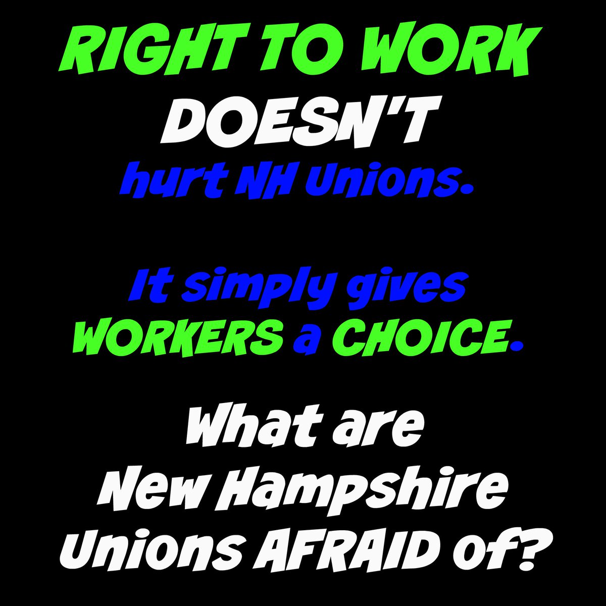Conservativeind's tweet photo. #RightToWork is simple. It's about #WORKERFREEDOM #NHpolitics #NHHouse https://t.co/Gr9pksun8r