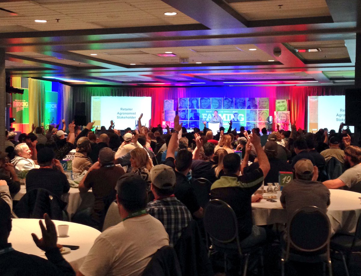 Great turn out in Yorkton at BASF #knowledgeharvest17 - lets talk about the biggest job on Earth #farmingoutloud