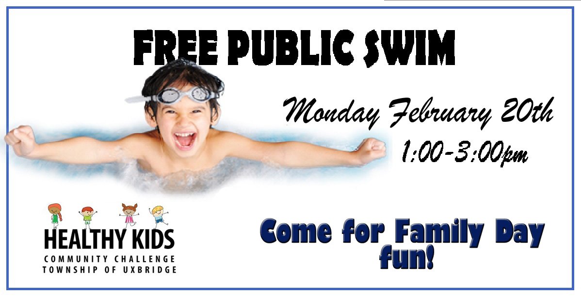 Hey everyone. Long weekend coming! The folks at Uxpool are hosting a free family swim on Family Day (Monday Feb 20th) from 1-3.