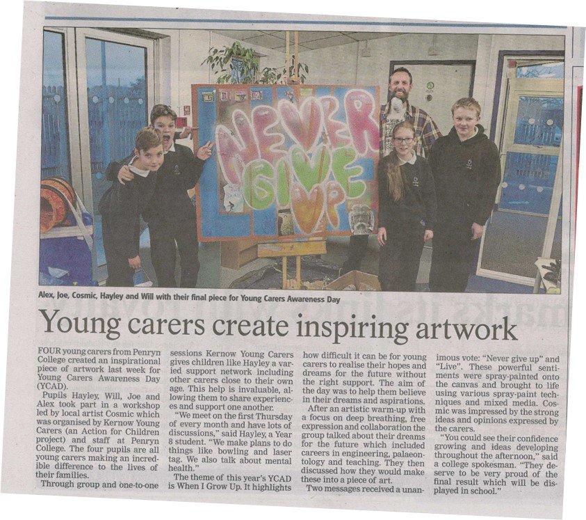 #Throwback to earlier this year when we were visited by <a href="/KernowCarers/">Kernow Young Carers</a>  &amp; <a href="/cosmicimages/">cosmic images</a>. Lovely piece in <a href="/ThePacket/">Packet Newspapers 〓〓</a>  ow.ly/1NmQ308Nwck