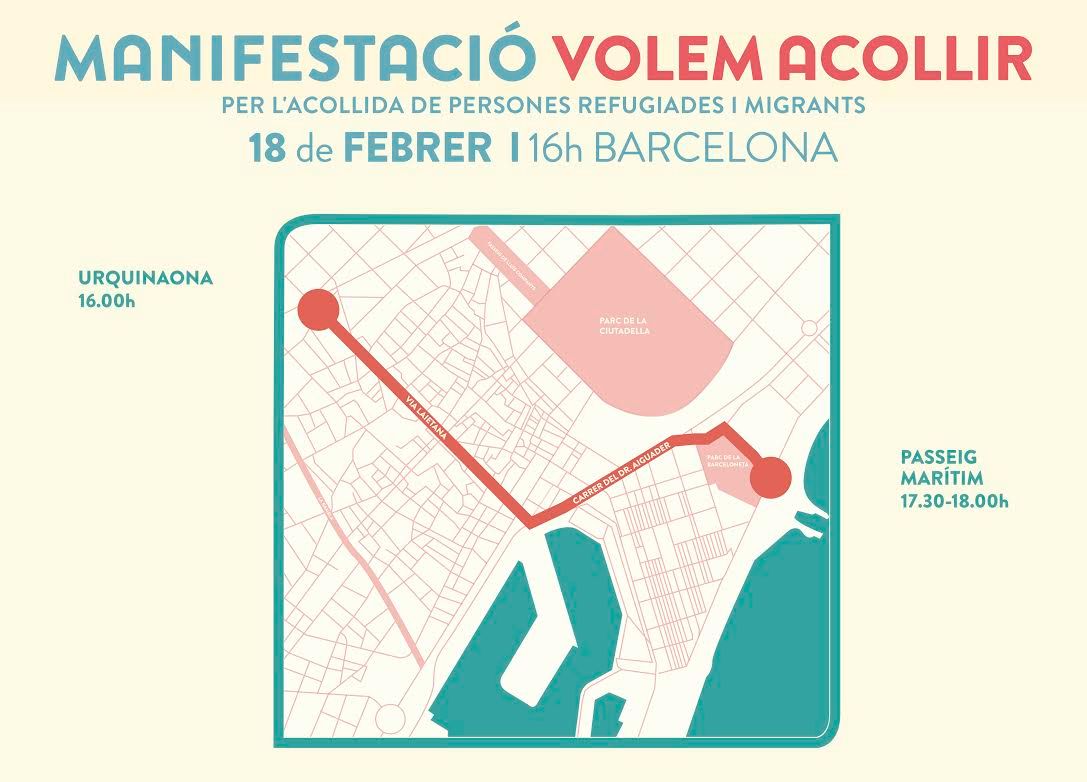Dissabte ens manifestarem amb <a href="/volemacollir/">CasaNostraCasaVostra</a> per una acollida digna i humana de les refugiades. Ens hi acompanyes? bit.ly/2kN3lSh