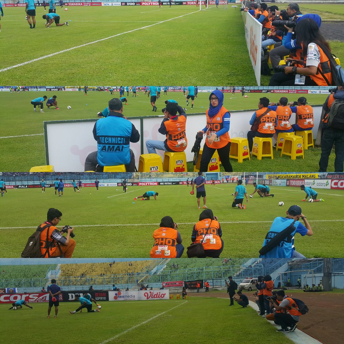 AremafcOfficial's tweet photo. Peserta workshop fotografi saat beraksi di laga Arema FC vs PS TNI. #aremafc https://t.co/FIBNqnPbEG