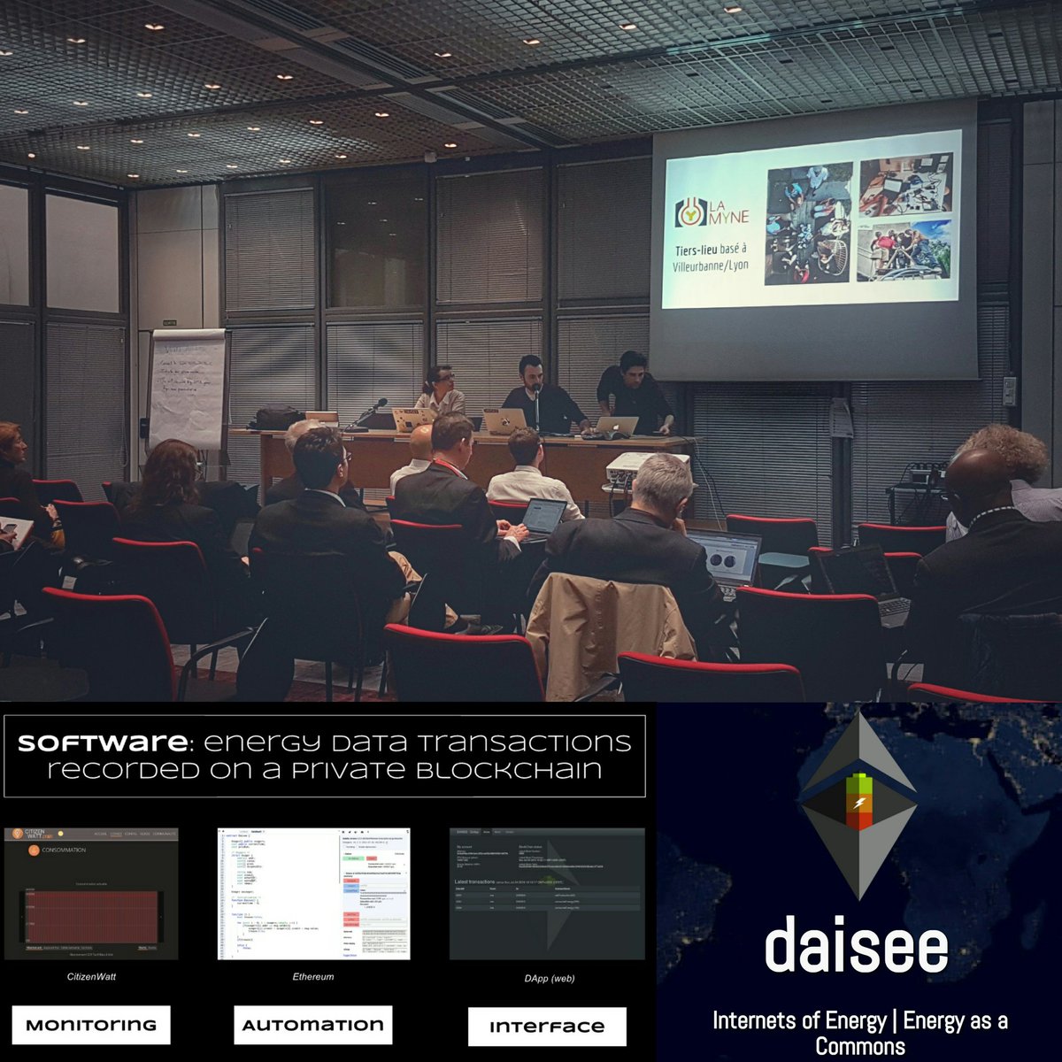 cellabz's tweet photo. Presenting @CallMeDaisee our Common Energy #Blockchain program built with partners @laMYNE_ &amp; communities to #Labchain Merci @pdewost https://t.co/s7keAKGmA1