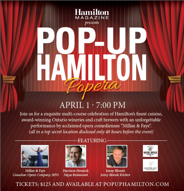 PopUpHamilton's tweet photo. Congratulations to @MorgReaume on winning TWO tickets to @HamiltonMag presents Pop Up: Popera! See you April 1st! #HamOnt https://t.co/4S00frrjVl