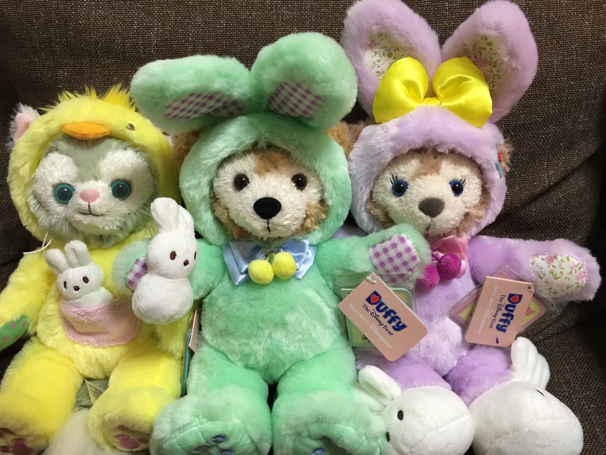 コロ助 可愛すぎて涙が出そう 香港ディズニーランドのイースターダッフィー シェリーメイ ジェラトーニ O O 完売してしまったみたいですね 代行さんに感謝です