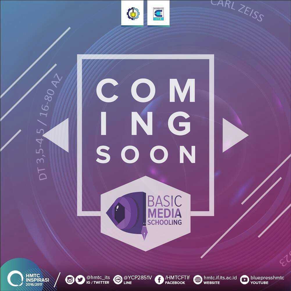 hmtc_its's tweet photo. [Coming Soon - BMS 2017]

Coming soon!
HMTC BASIC MEDIA SCHOOLING 2017😆

Stay tune to know more👌

#BMS2k17
#BasicMediaSchooling
#ITSSurabaya https://t.co/47XmThB6dE