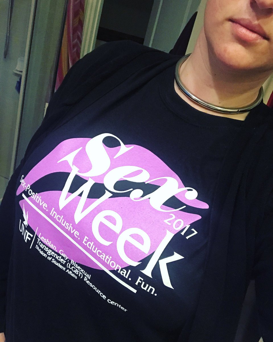 SexPositiveEd's tweet photo. Rockin' that Sex Week swag #UNFSexWeek #sexeducatorlife #sexeducation https://t.co/aarMsXwx7m