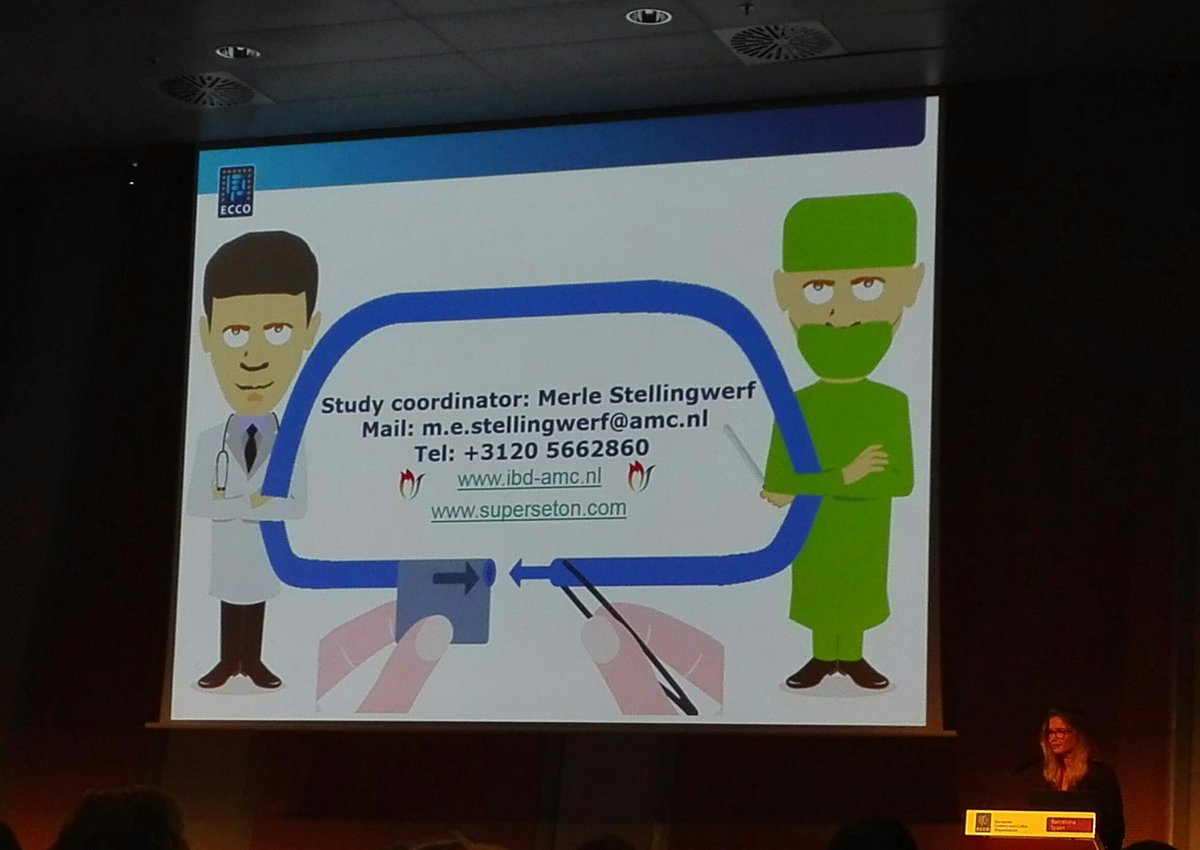 GianlucaPellino's tweet photo. Dr Stellingwerf from @AMC_NL on #SuperSeton study for perianal #crohnsdisease #colorectalsurgery #ECCO17 #SECCO @EuroSurg https://t.co/vX1CmeNsRk