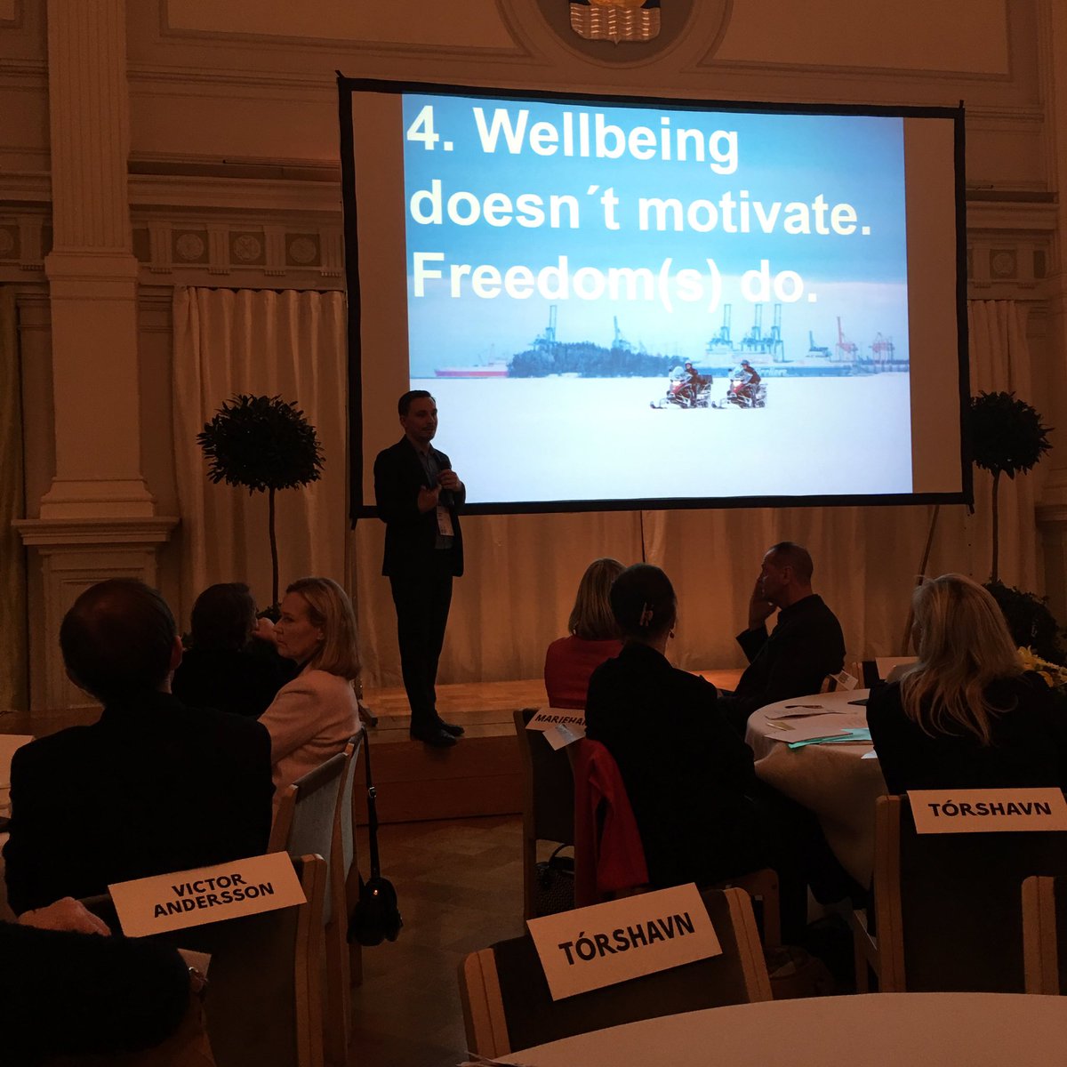 Reykjavik_City's tweet photo. @helviestinta incoming #ExDir for #Culture &amp; #Leisure @tommilaitio presentation: What does a public servant need citizens for? #NordCap2017 https://t.co/3zL05ab8df