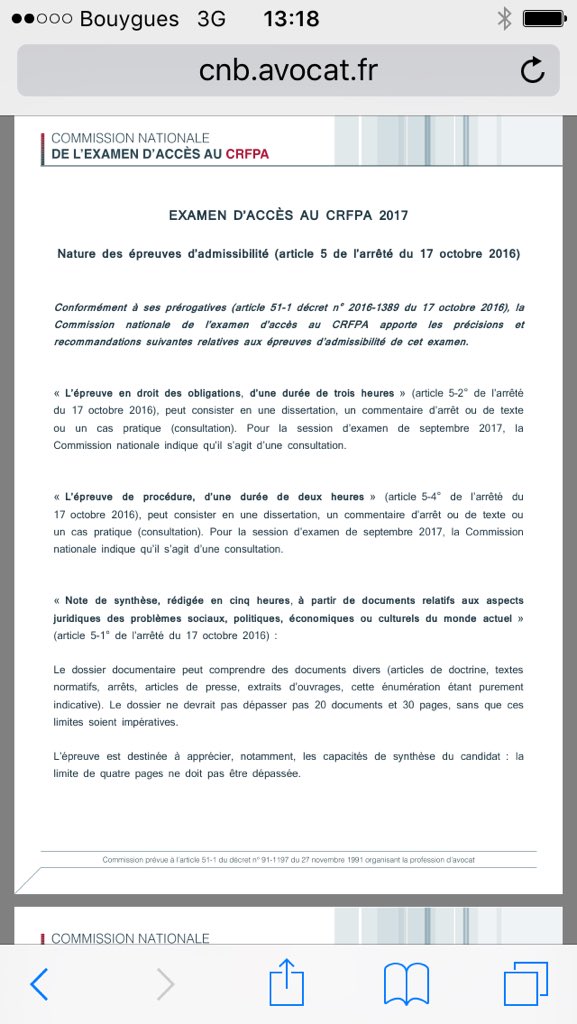 IejUpec's tweet photo. La commission nationale précise là nature des épreuves d'admissibilité du CRFPA https://t.co/8hLxsQWEt9