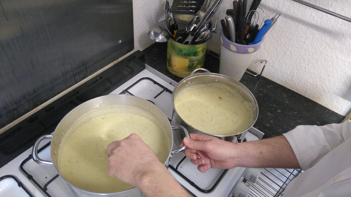 Leek &amp; Potato soup made by the gorgeous Craig with fareshare food donation. <a href="/TescoLlansamlet/">Tesco Llansamlet</a> @FareShareCymru