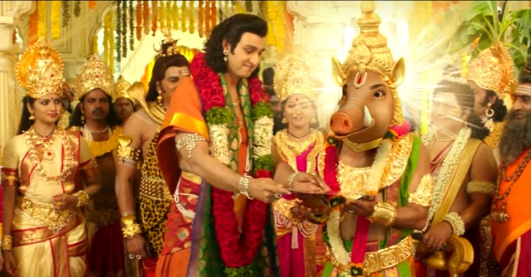 ONVMovie's tweet photo. తిరుమలలో వెంకటేశ్వర స్వామి కంటే ముందుగా వరాహ స్వామి దర్శనం చేసుకోవాలి. ఎందుకు? 
Watch #OmNamoVenkatesaya to know more! https://t.co/Z7p00PW421