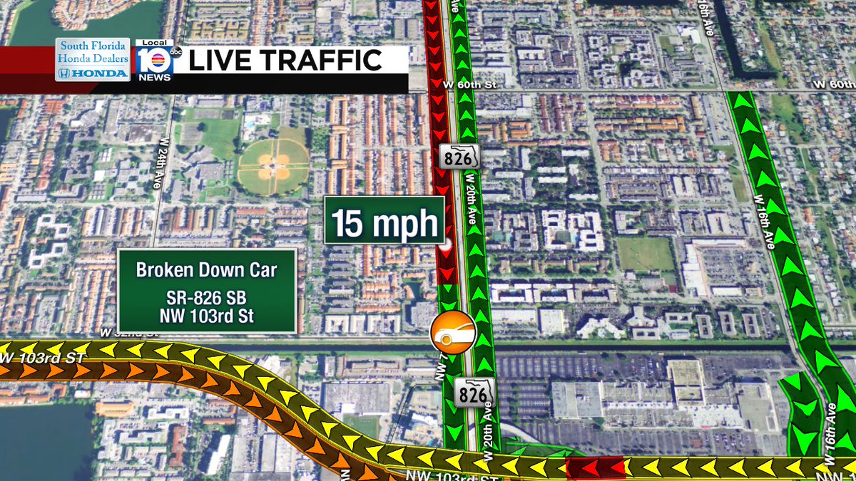 Broken Down Car on SR-826 SB at NW 103rd St #traffic https://t.co/P4D7leRx4j