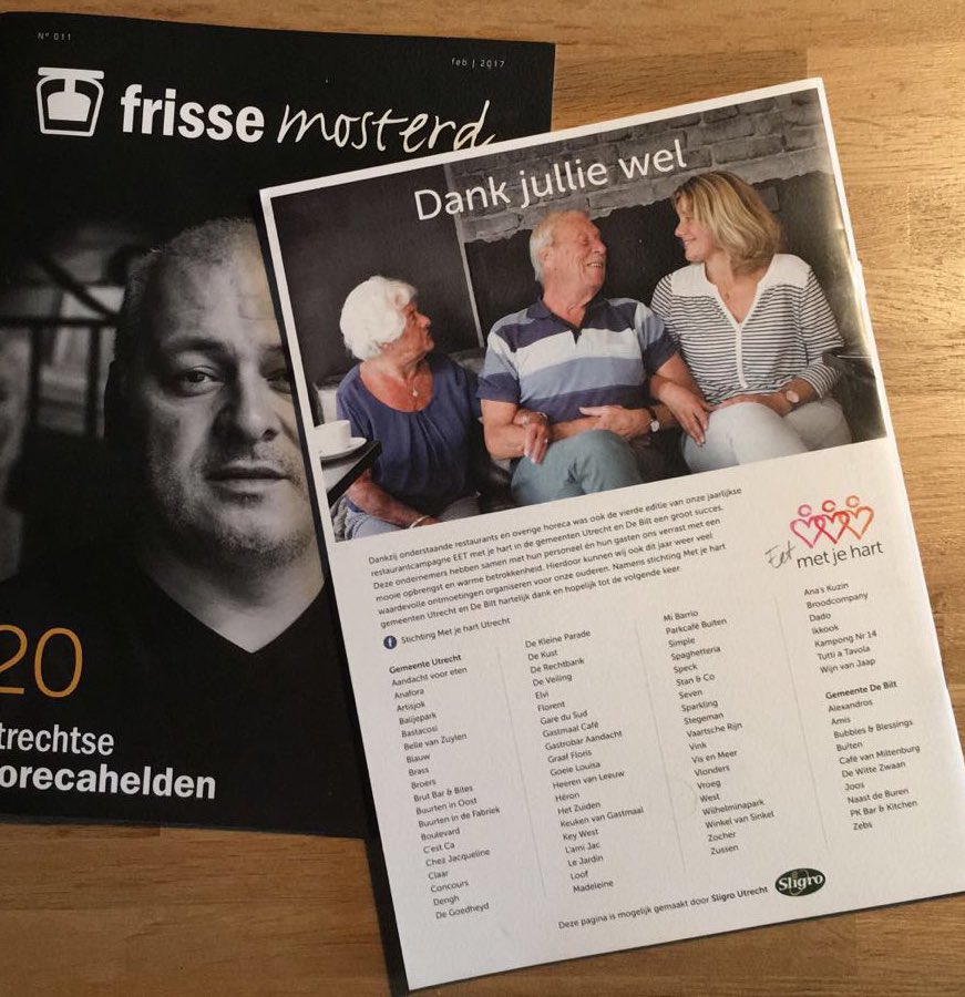 Mooie Dankjulliewel pagina <a href="/FrisseMosterd/">Frisse Mosterd</a>  voor alle @EETmetjehart restaurants #Utrecht&amp;DeBilt ❤️ Volgende week onthulling <a href="/DeRechtbank030/">De Rechtbank</a>