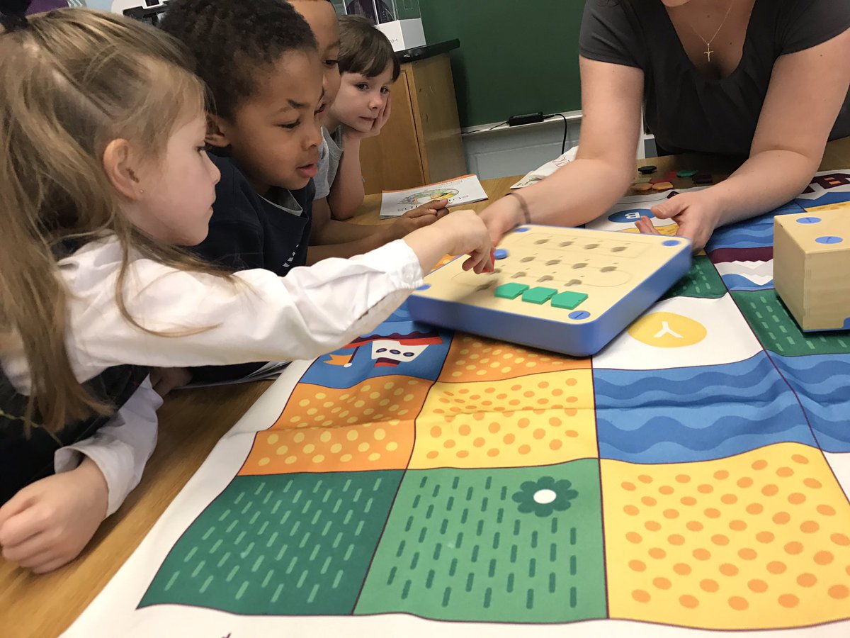 schoolstjoanarc's tweet photo. SJA Kindergarten students work with Cubeto and coding in the Innovation Lab. @ArchbaltSchools #STEM https://t.co/1hDgMxaCFw