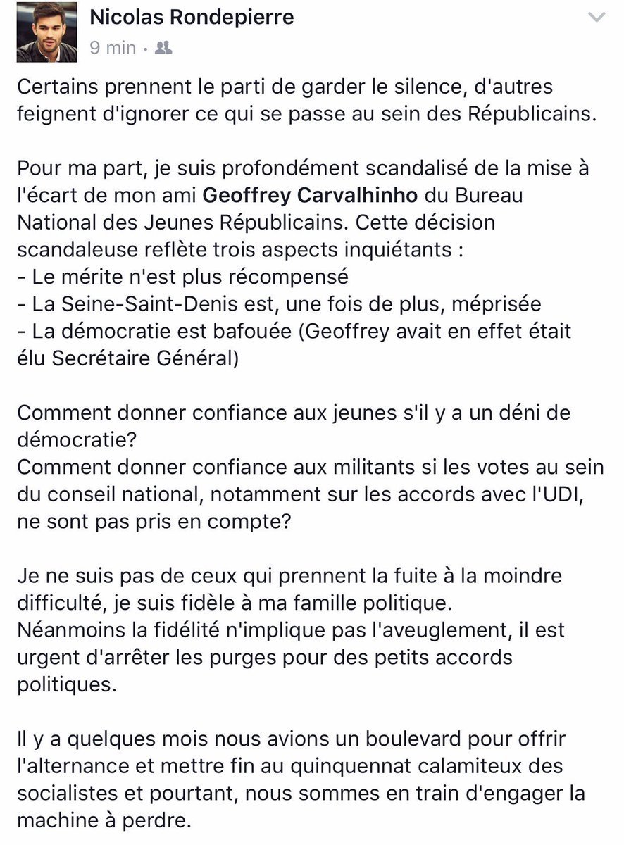 NRondepierre's tweet photo. Soutien à mon ami @G_Carva, victime de petits accords politiques https://t.co/XV9t5Dmhcy