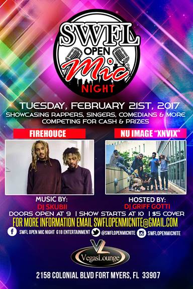 SWFLOpenMicNite's tweet image. Don't Miss our February #openmic headlining @fireHouceLou &amp;amp; @FireHouceSEGGA along with Nu Image....Be ready for an amazing show #swfl #music