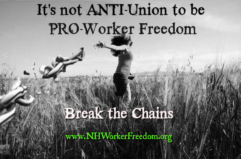Conservativeind's tweet photo. #RightToWork = WORKER FREEDOM. Why do #Unions hate worker freedom?? #NHpolitics #NHHouse https://t.co/RBHBdBe5jP
