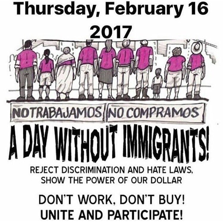 All stores will be closed today in support of immigrants everywhere.#ADayWithoutImmigrants