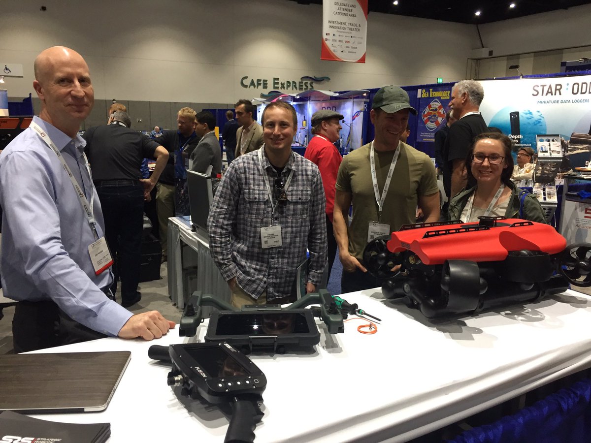 Oceanology 2017 North America - Jesse Rodocker, Strategic Robotic Systems, briefs members of Orca Maritime's ops team on the Fusion ROV.