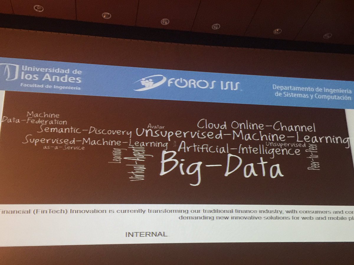 inguniandes's tweet photo. El Keynote speaker del #ForosISIS, Fabio Corzo, ya se encuentra dictando su conferencia sobre arquitectura de datos #BigDataUniandes https://t.co/2fa0Pxacna