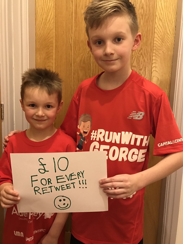 Run With George (@runwithgeorgeuk) on Twitter photo AMAZING!!For every retweet this tweet gets <a href="/CapitalCentric/">CAPITAL&CENTRIC</a> will donate £10,up to £10,000 to runwithgeorge.com.So 1,000 RT's needed pls!!! AMAZING!!For every retweet this tweet gets <a href="/CapitalCentric/">CAPITAL&CENTRIC</a> will donate £10,up to £10,000 to runwithgeorge.com.So 1,000 RT's needed pls!!!