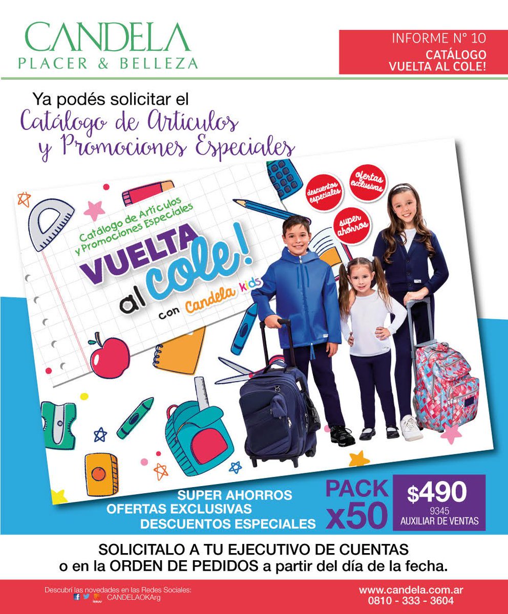 CANDELAOKArg's tweet photo. #Candela Placer &amp; Belleza!!
🚨🚨YA PODÉS SOLICITARLO!!!🚨🚨
🎉🎉📣Catálogo de Artículos y Promociones Especiales
VUELTA AL COLE!!🎉🎉 https://t.co/RJFEussJ0n