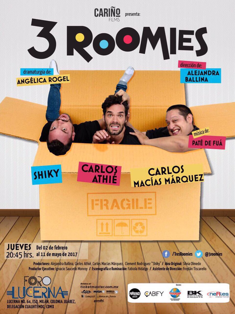 StageOne_Mag's tweet photo. ✨Tenemos 3 pases dobles para HOY jueves en el @ForoLucerna para "@3Roomies ✨ ¡Los primeros 3 ganan! ¡En sus marcas, listos, fuera! 🏁 https://t.co/x8MFeMU8Hh