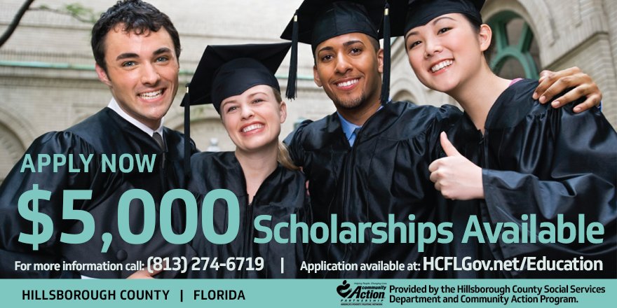 🗣️Calling all #HillsboroughFL HS &amp; college students: deadline to apply for $5,000 #scholarship is 3/31! Apply today👉 bit.ly/2kC9WOA