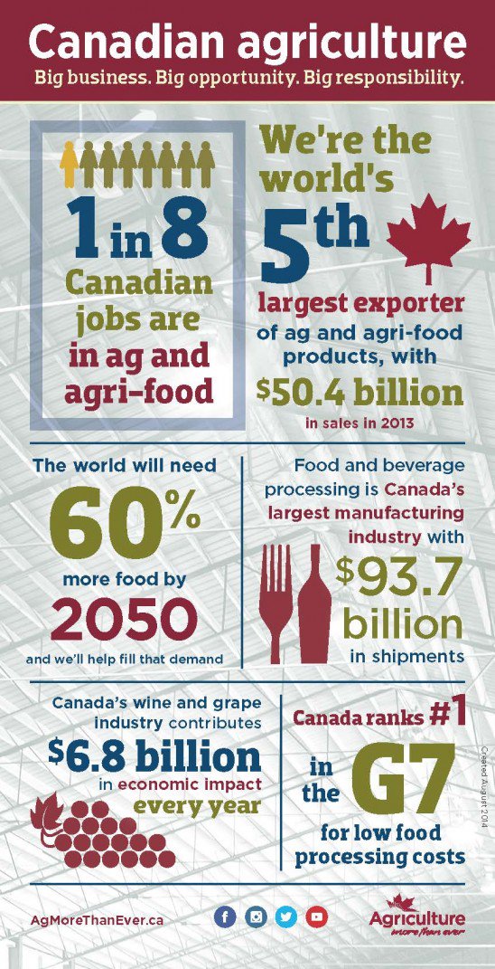 OntarioFarms's tweet photo. #DYK: #CdnAg &amp; #food sector is one of the largest economic contributors to CDN economy &amp; generates 1 in 8 jobs #CdnAgDay #AgMoreThanEver https://t.co/P2ffoyTrRG