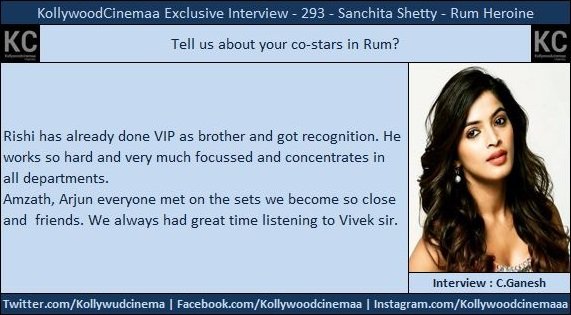 KollywoodCinima's tweet image. #RumInterview #Rum Girl @iSanchita

#Rishi - #VIP Brother. We always had great time listening @Actor_Vivek sir. @AmzathH