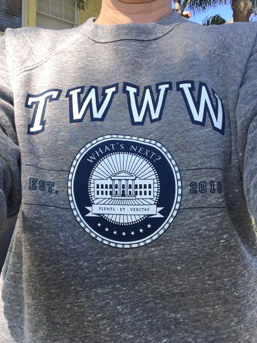 bvivio's tweet photo. Last few weeks have been super stressful. Getting my @WestWingWeekly sweatshirt in the mail put smile on my face! #westwingnerd #whatsnext https://t.co/zzL5rcRH6I