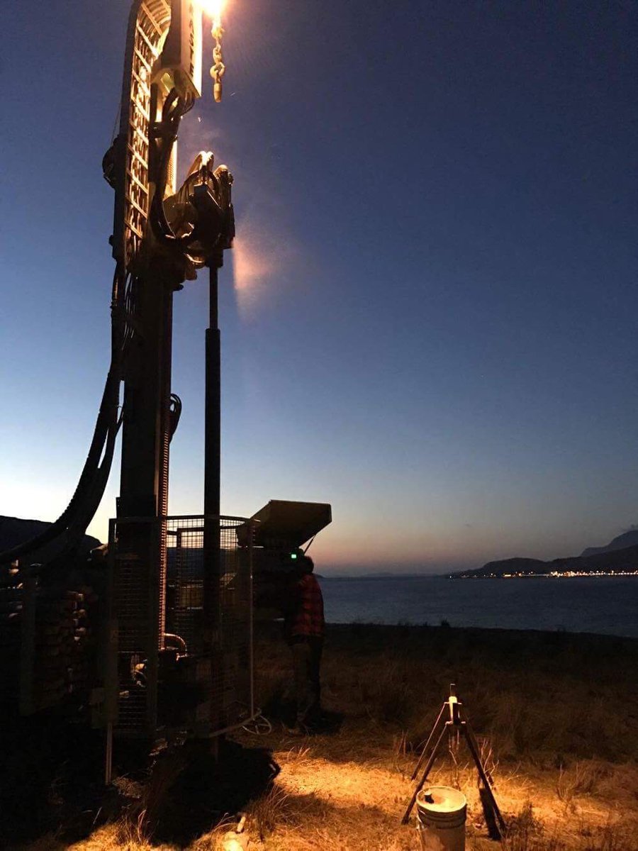 Twilight drilling at Loch Broom