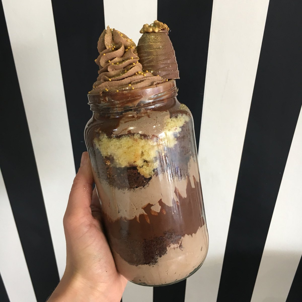 Finch Bakery on Twitter "Hazelnut Nutella jar 💋🌰👅 with walnut whip lol