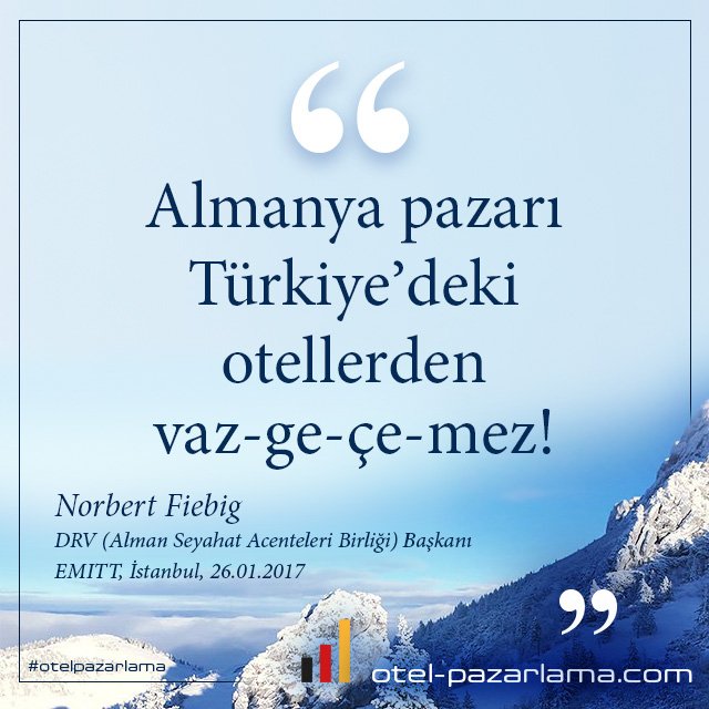 otelpazarlama's tweet photo. "Almanya pazarı Türkiye'deki otellerden vaz-ge-çe-mez!" Norbert Fiebig,
DRV Başkanı #emitt2017 #turizm #otel #oteller #türkiye #alman https://t.co/9LM1vbJ8Iq