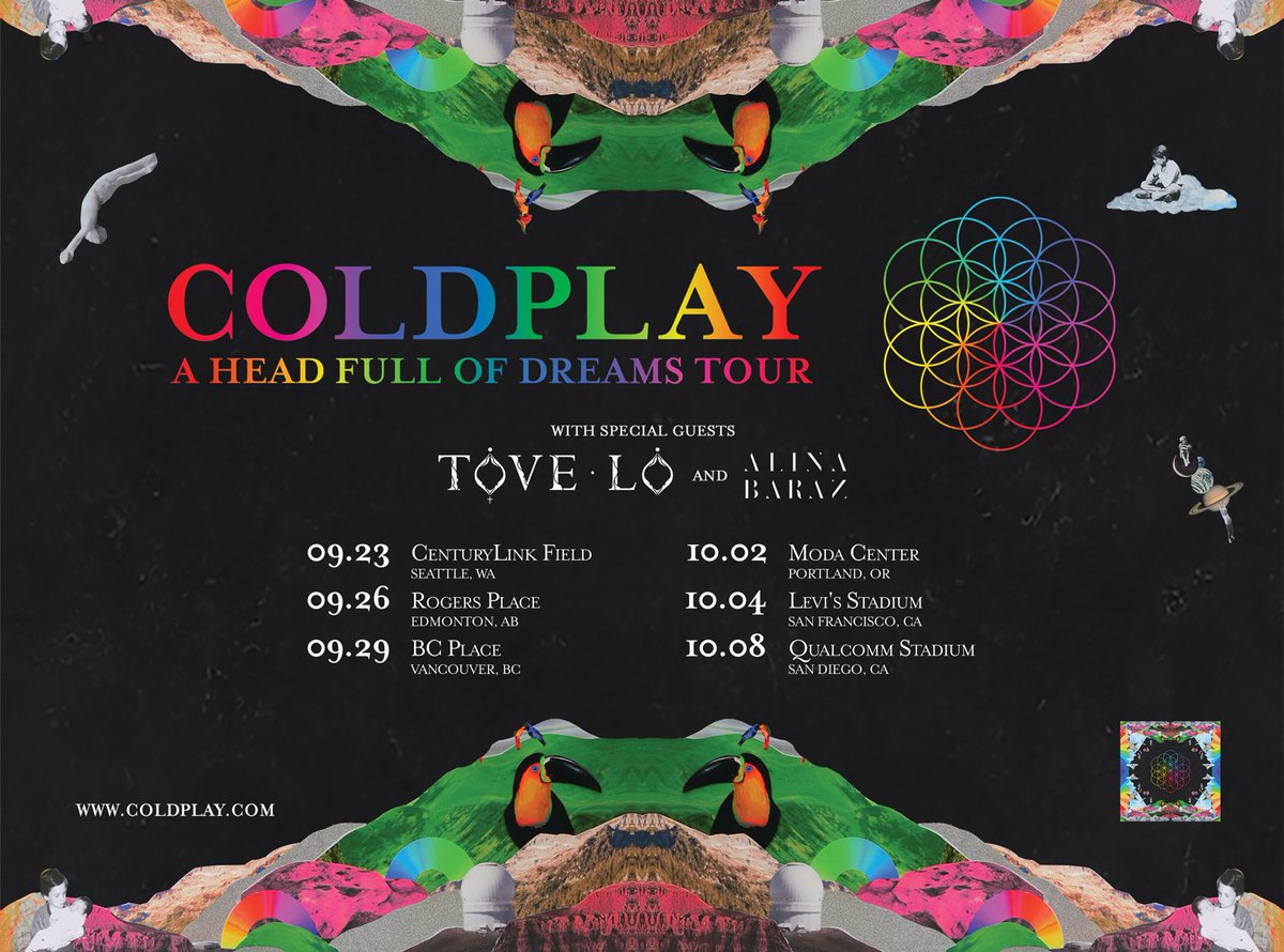 coldplay's tweet photo. We’re very pleased to announce the special guests for the band's upcoming #AHFODtour dates in Asia, Europe and North America. A https://t.co/kjxB0U3k8I