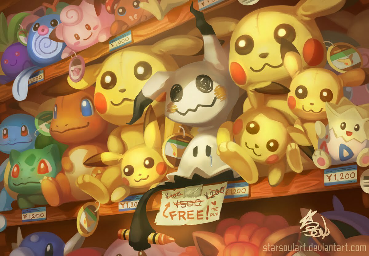 StarSoulArt's tweet photo. Someone take that poor #mimikyu home! Geez I can't tag every #pokemon in here lol! #StarSoulArt #sad https://t.co/DQpieyjQvv