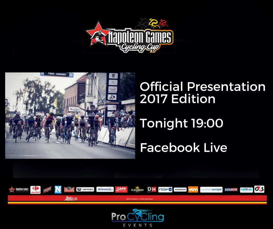 LottoBelgiumCup's tweet photo. Volg straks om 19u persvoorstelling Napoleon Games Cycling Cup editie 2017 live op Facebook via https://t.co/B0WS4Apaeh #NGCC17 https://t.co/vC8eJNf7VI