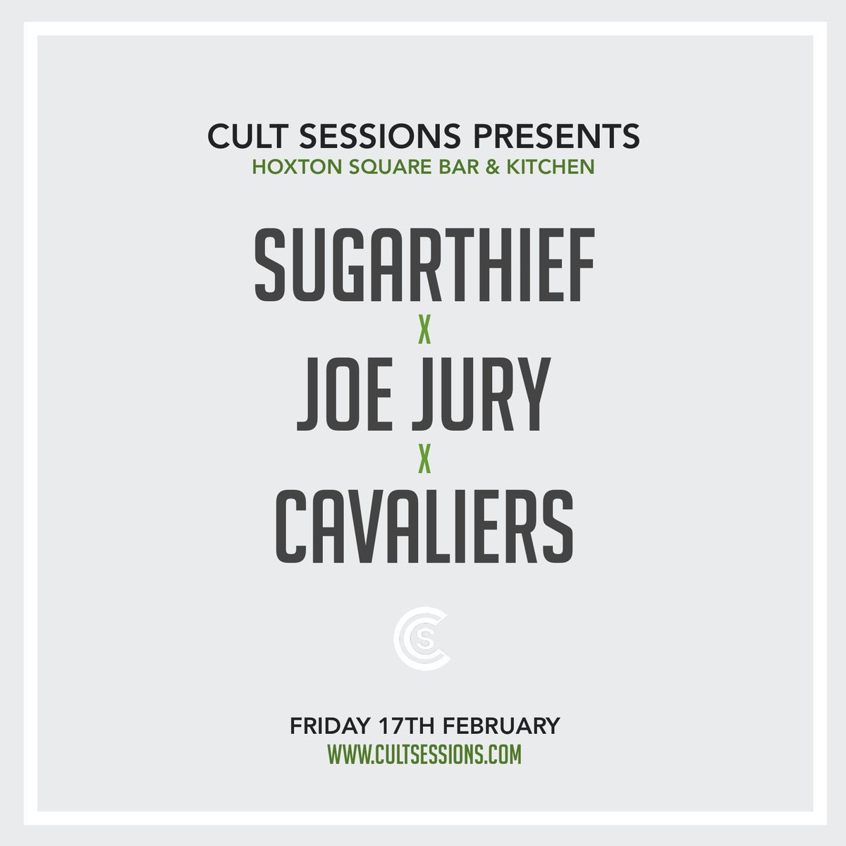 Tomorrow night at @HoxtonSquareBar 

• <a href="/sugarthiefuk/">Sugarthief</a> 
• <a href="/JoeJuryMusic/">Joe Jury</a> 
• Cavaliers

FREE ENTRY // FREE ENTRY

Info: fatsoma.com/cult-sessions/…