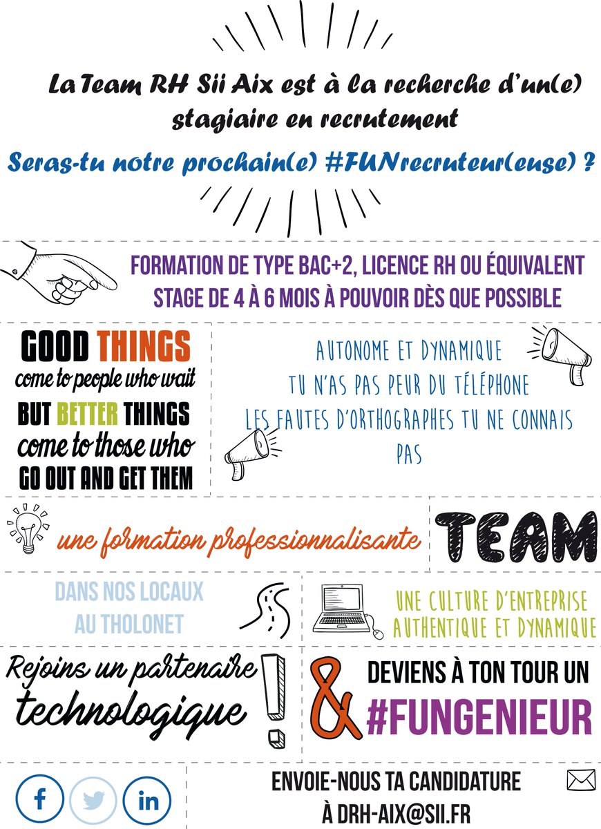 AnaisOttl's tweet photo. [#stage ] Nous souhaitons renforcer notre équipe de #FUNRH à @SII_Aix, nous recherchons pour cela un(e) futur(e) #padawan en #recrutement ! https://t.co/ZuIlVKBmQL