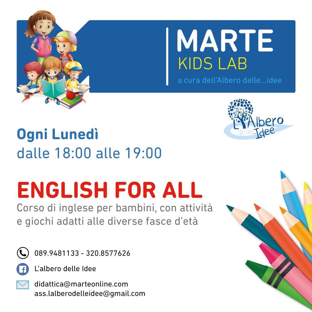 MARTEmediateca's tweet photo. Iscrivi il tuo #bambino al corso d'inglese! Una docente insegna la lingua con metodi e contenuti adatti alle diverse fasce d'età. https://t.co/c0dtUTsm8i