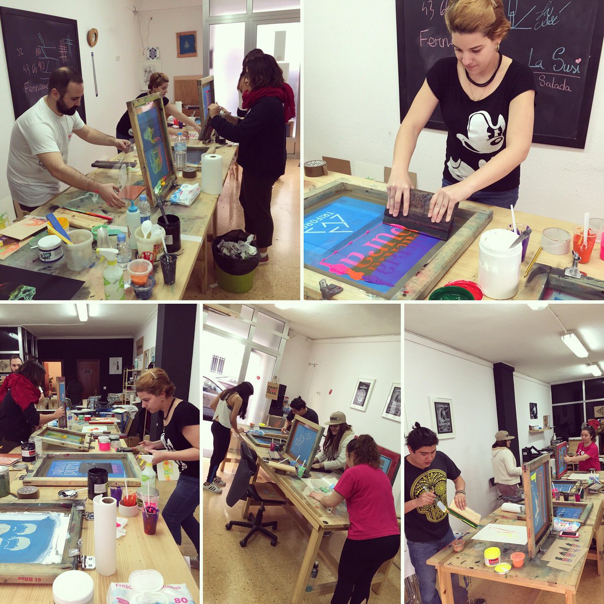 lacosmonautaink's tweet photo. Hoy hemos acabado con el primero de los 4 grupos de alumnos de @CocoSchool_ALC que vienen estos días a aprender serigrafía con nosotros. https://t.co/AUmGilfQQv
