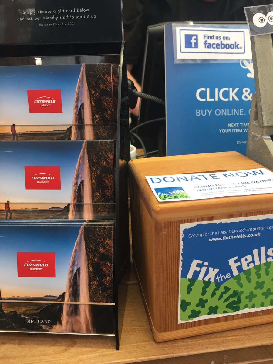 CotswoldAmbles's tweet photo. Next time you are in one of our @CotswoldOutdoor Lake District shops, pop some coins in the @fixthefells box to help https://t.co/pFHEoJI4Tb https://t.co/k6cZc20h39