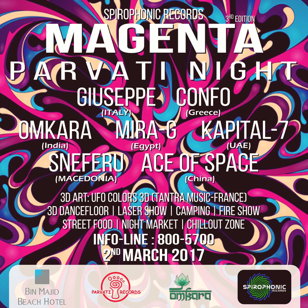 MagentaUae's tweet photo. Just a few days more, we start count the hours ,minutes , seconds! 💥💥 #Magenta #ParvatiRecords #UAE #FESTIVAL2017 https://t.co/V6RXx3s0NE