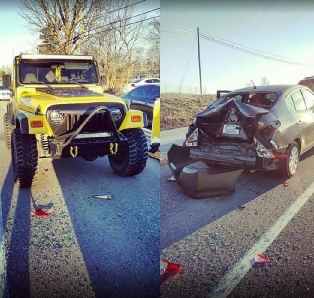 We hope the other driver is ok...but this is why we drive Jeeps! 😎

#jeeplife #JeepWrangler #jeeppower #get4x4parts #jeep #jeepgirl