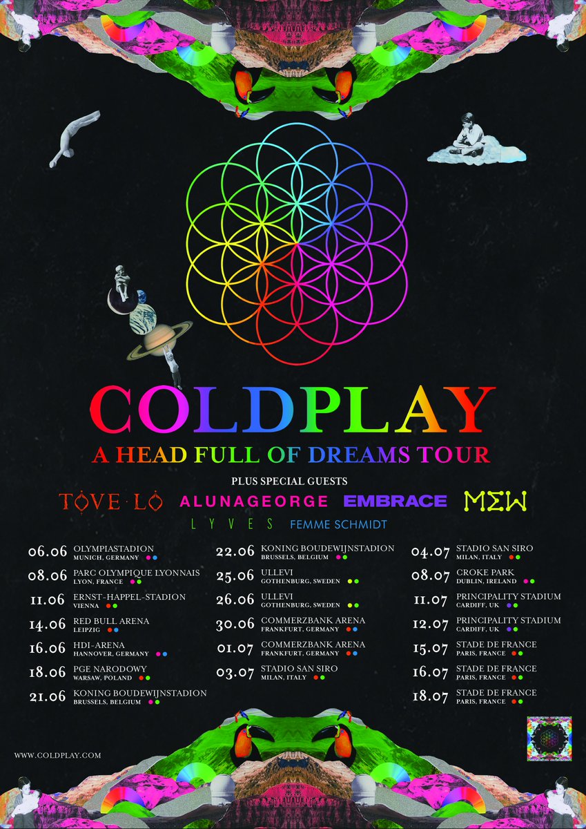 I am so excited to announce that I will be supporting <a href="/coldplay/">Coldplay</a> on their german stadium tour along side with <a href="/ToveLo/">Tove Lo</a> and @alunageorge. 🖤🖤🖤