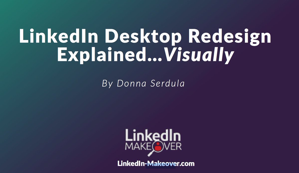 FedericoGobbi5's tweet photo. 😱OMG she already gave a great #LinkedInGuide – @LinkedIn Desktop #Redesign Explained...Visually By @donnaserdula https://t.co/gWCPT0Hf0s